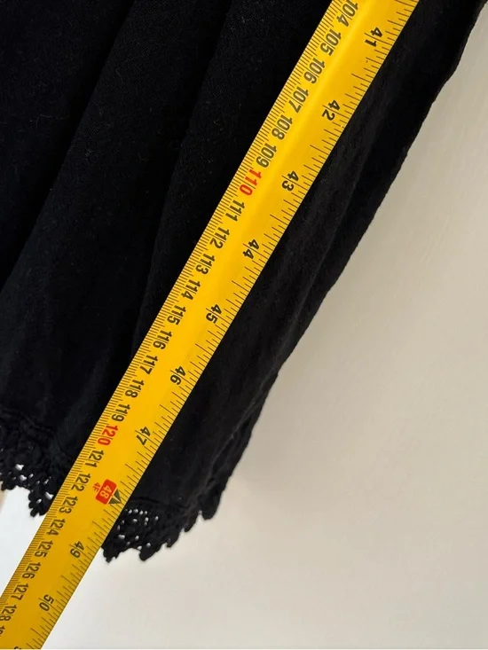 Black Dark Cottagecore Whimsigoth Midi Dress Romantic Lace Crochet Embroidery - Picture 12 of 14